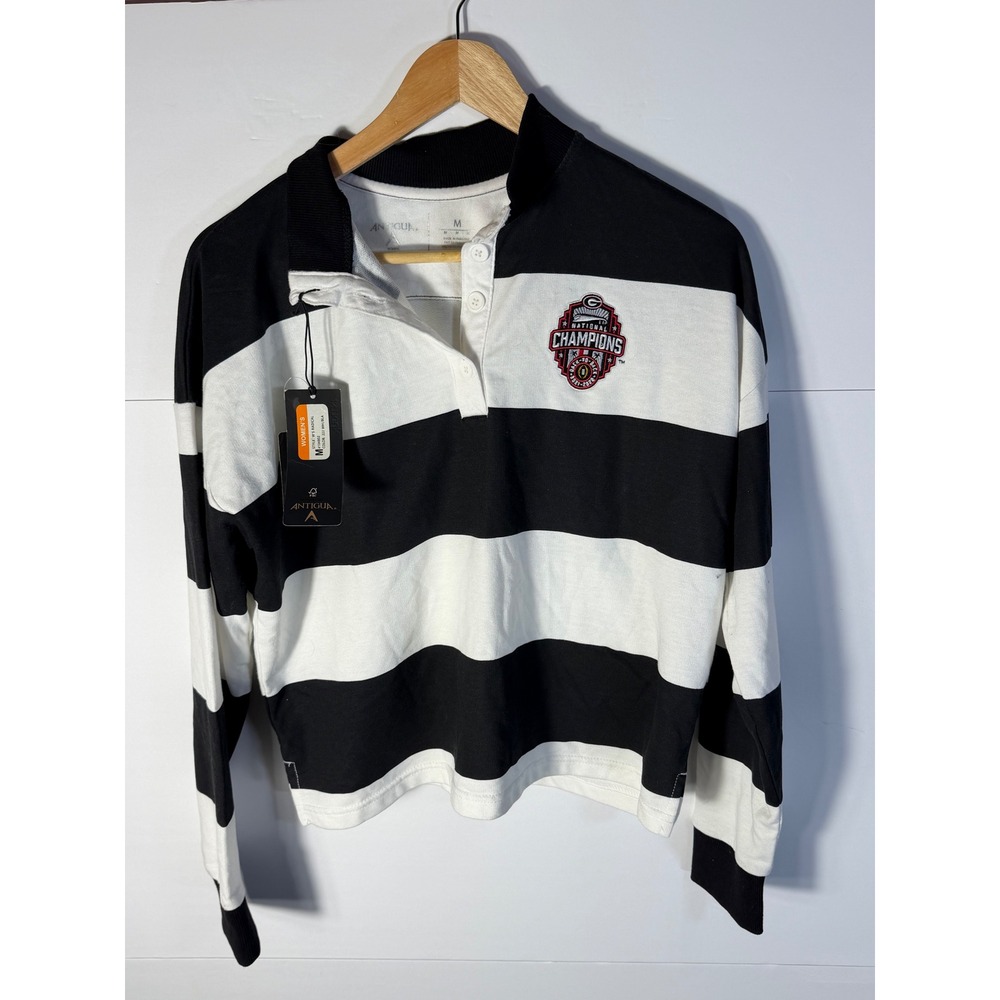 Antigua Georgia Bulldogs National Champions Rugby Polo Shirt Women's M NWT
